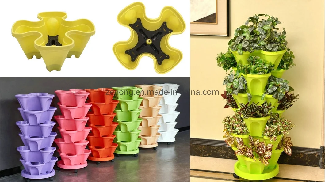 Vertical Hydroponic Planting Stackable Tower Vegetable Flower PP Pot
