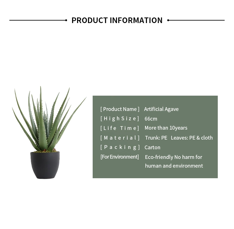 Artificial Tropical Plants Plastic Agave for Interior Decoration