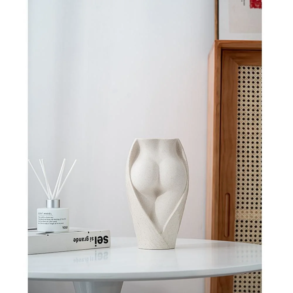 Vase Modern Decorative Vase Female Ideal Decorative Ornament Creative Body Design Ceramic Vase White Pampas Reeds Bl21897