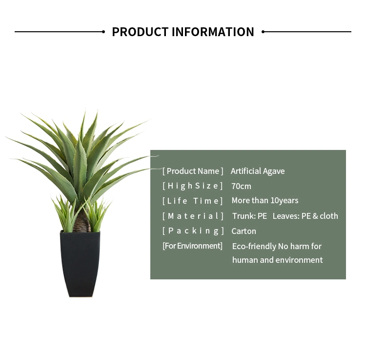 Factory Hot Sell Artificial Potted Plants Decorative Lifelike Agave Green Plants