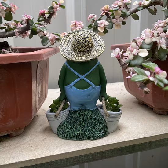 Wholesale Frog Animal Resin Flower Pot Plant Pots Flower Pot for Garden Decor