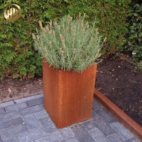 Stand Corten Steel Rusty Metal Welding House Decoration Flower Planter