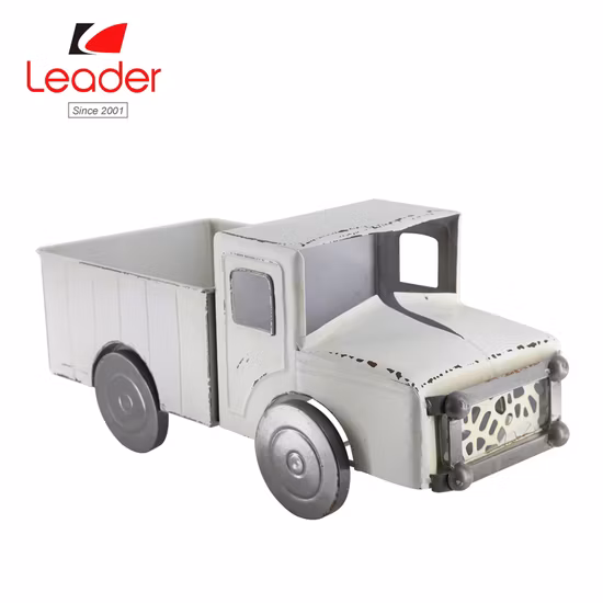 Attractive Metal Light Blue Truck Flower Planter for Home and Garden Decoration